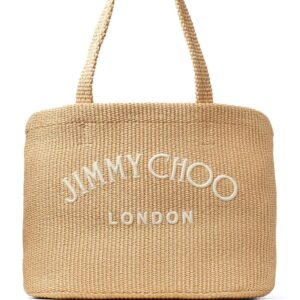 Jimmy Choo logo-print beach tote