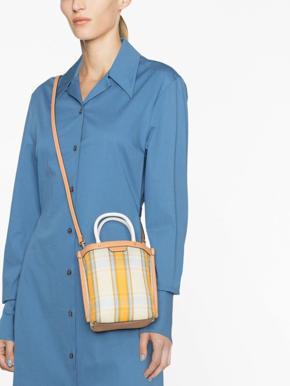 Tory Burch mini Perry check tote bag - Image 3