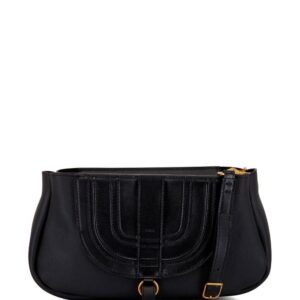 Chloé embossed-logo clutch bag