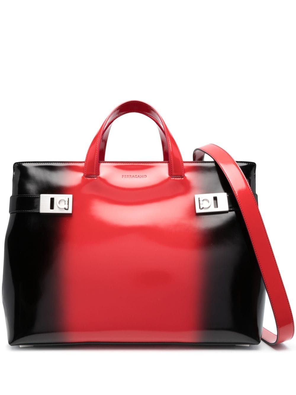 Ferragamo airbrush-effect leather tote