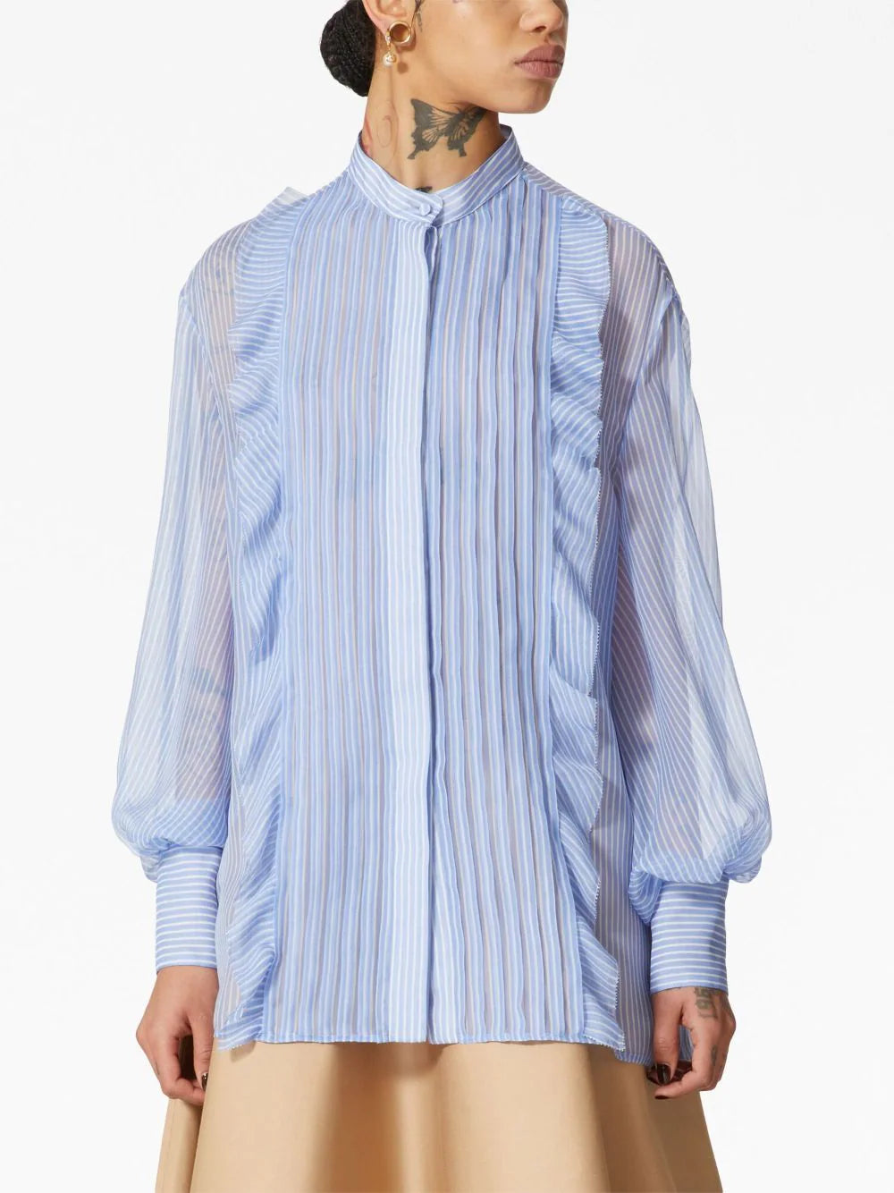 Valentino Garavani Classic Stripes chiffon shirt - Image 3