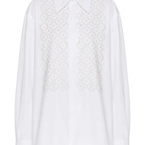 Valentino Garavani  embroidered cotton long-sleeve shirt