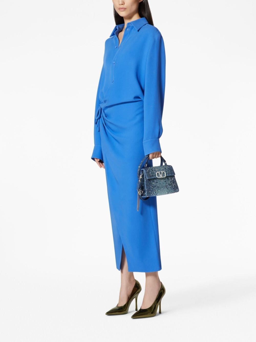 Valentino Garavani mini VSling rhinestone-embellished denim handbag - Image 2