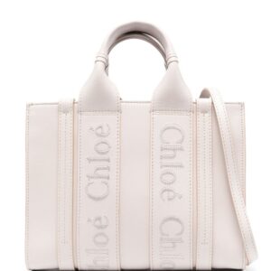 Chloé small Woody leather tote bag