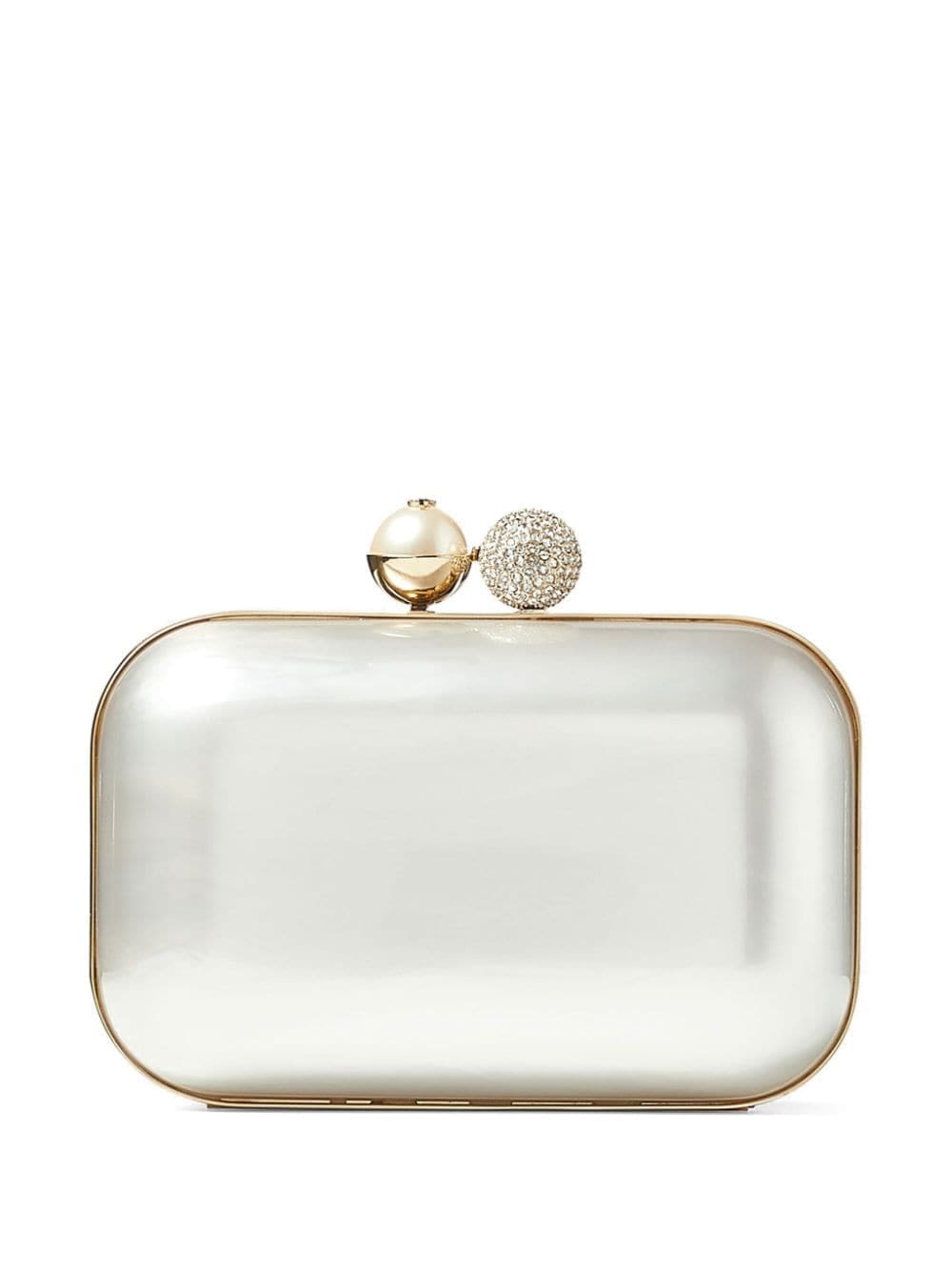 Jimmy Choo Cloud crystal-embellished metallic clutch bag - Image 3