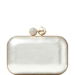 Jimmy Choo Cloud crystal-embellished metallic clutch bag
