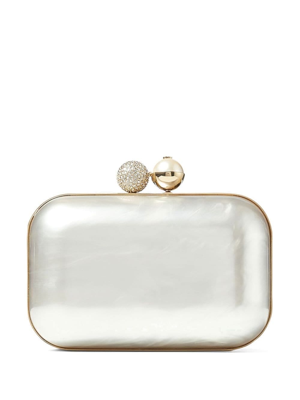 Jimmy Choo Cloud crystal-embellished metallic clutch bag