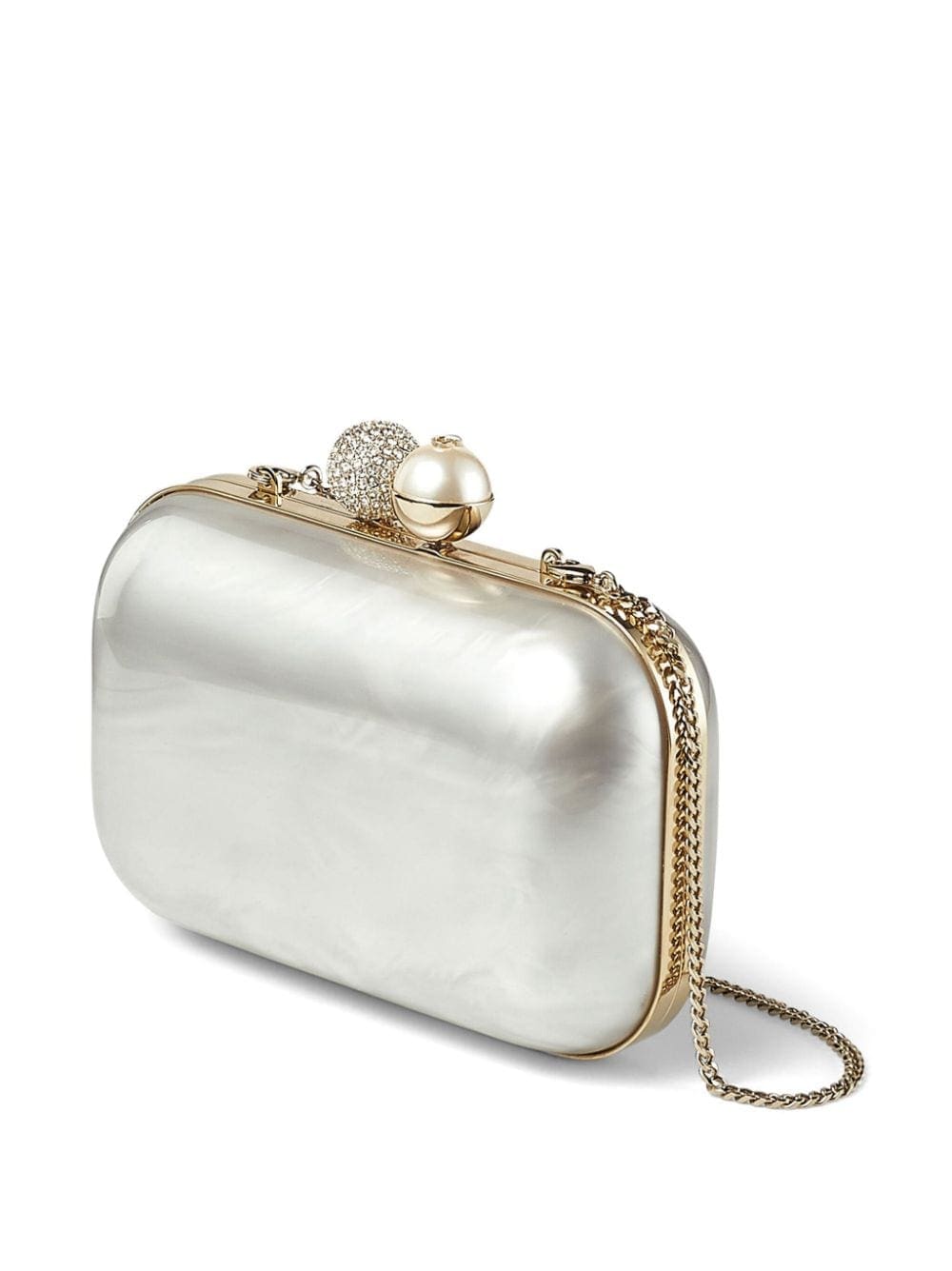 Jimmy Choo Cloud crystal-embellished metallic clutch bag - Image 5