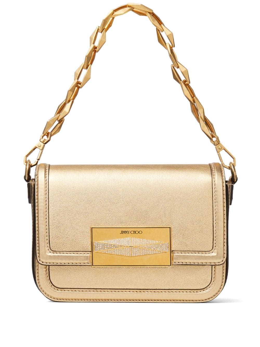 Jimmy Choo Diamond metallic-finish crossbody bag