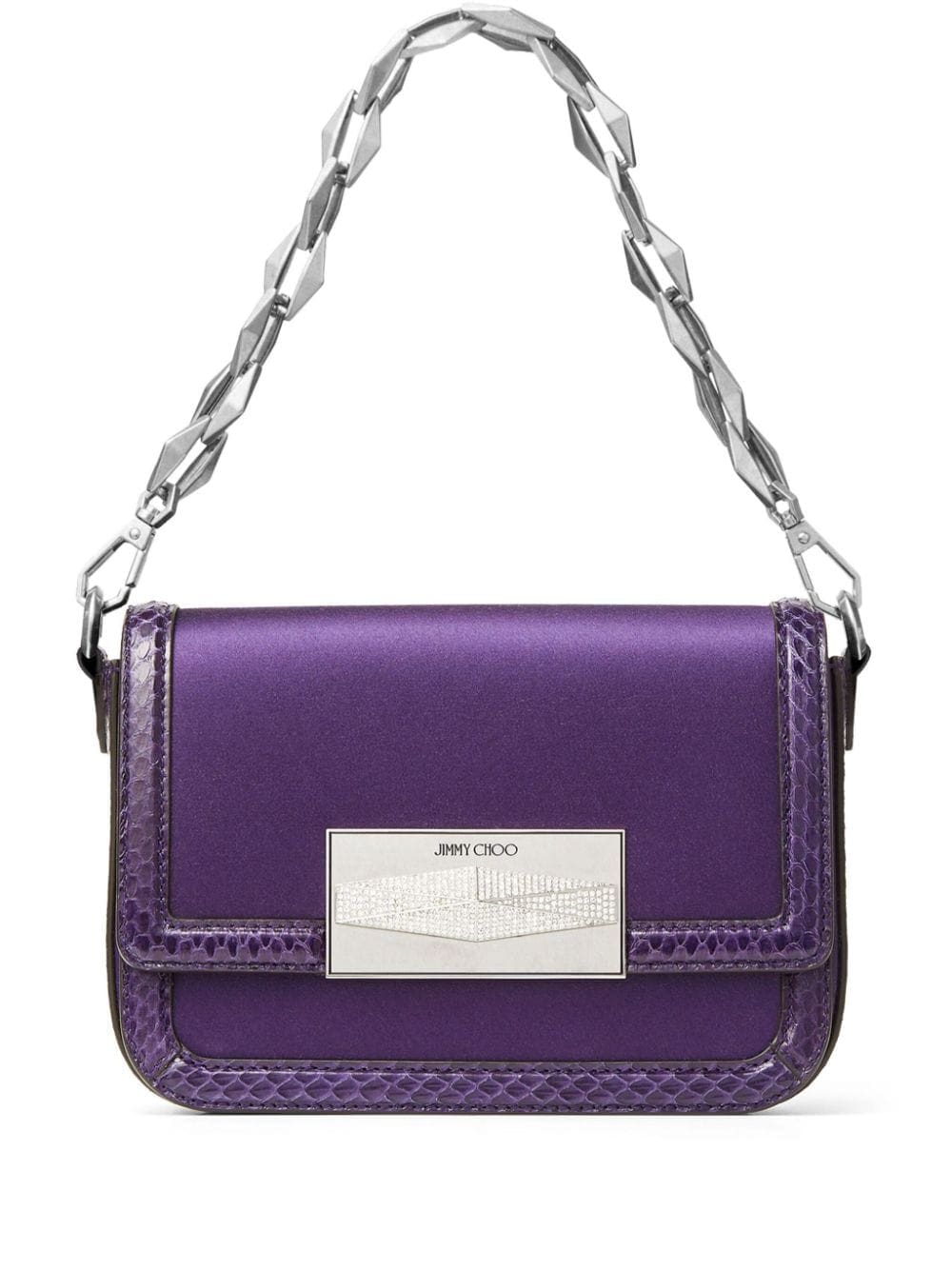 Jimmy Choo Diamond satin-finish crossbody bag