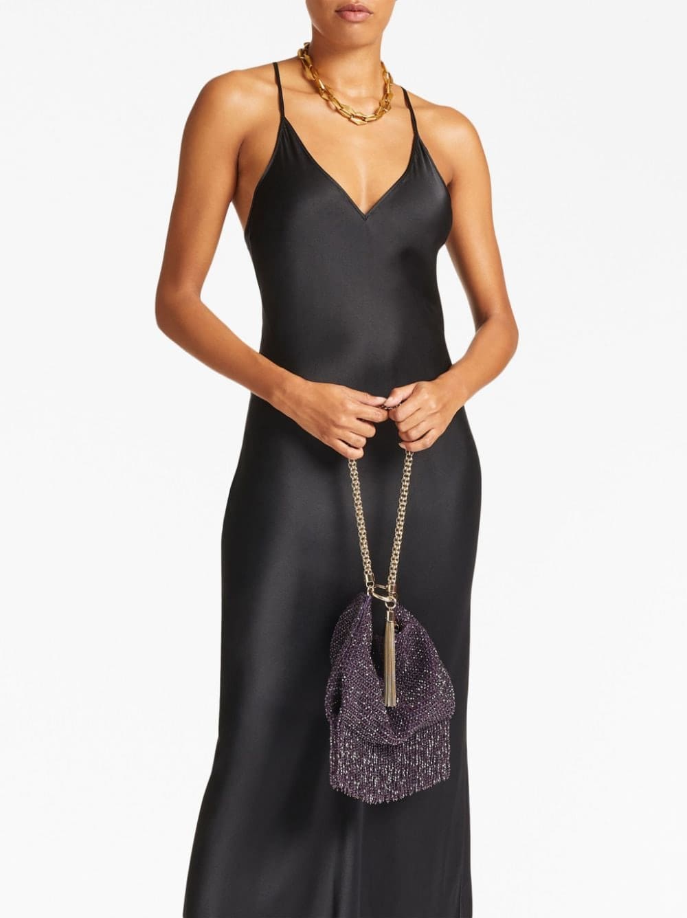 Jimmy Choo Callie beaded satin shoulder bag - Image 2