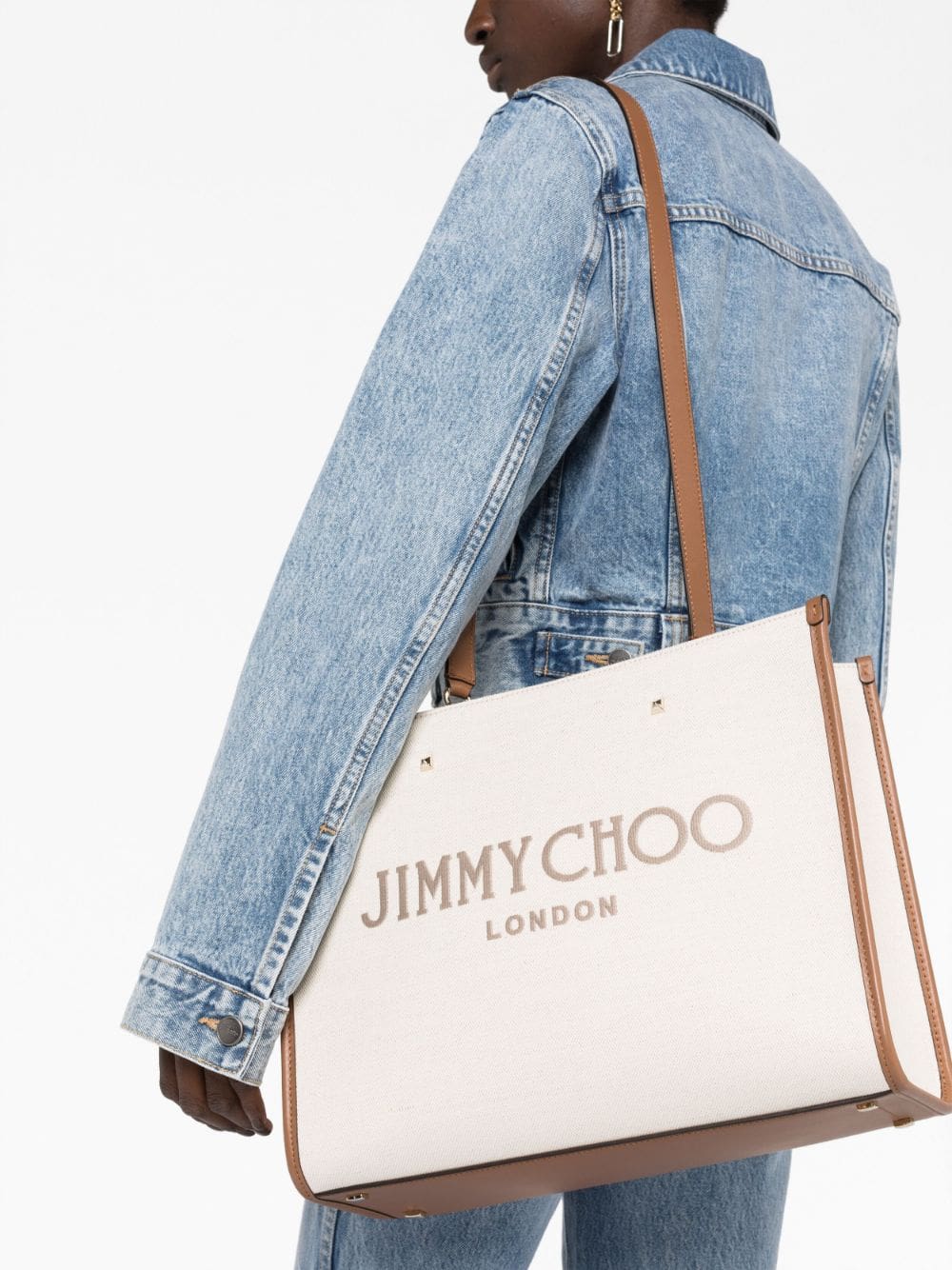 Jimmy Choo medium Avenue canvas tote bag - Image 3