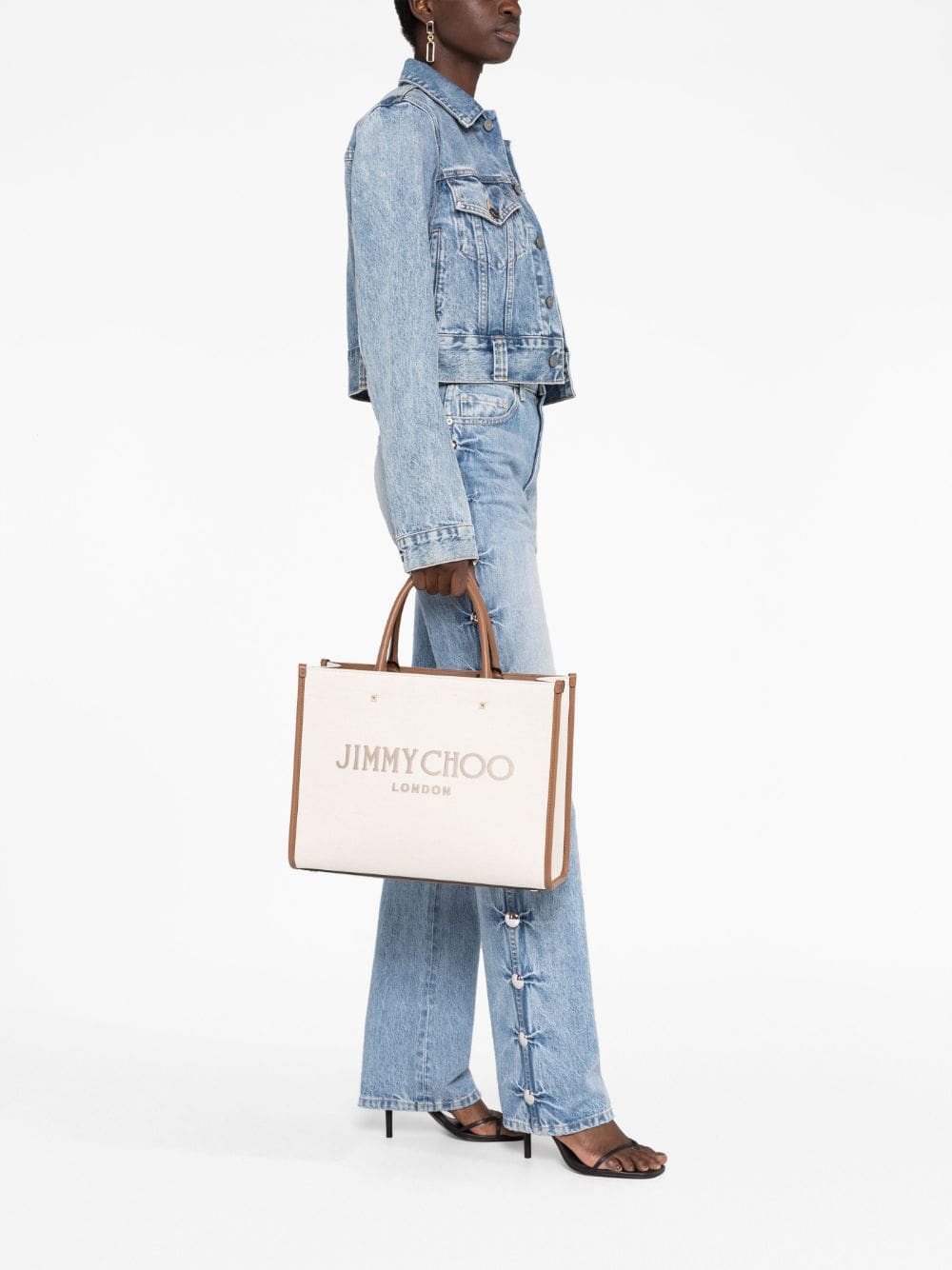 Jimmy Choo medium Avenue canvas tote bag - Image 2