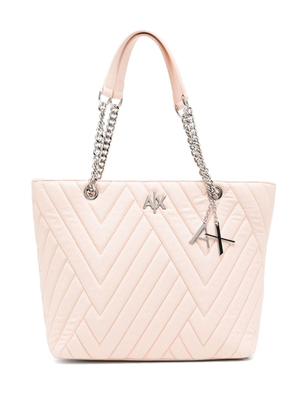 Armani Exchange matelassé-effect logo-plaque bag