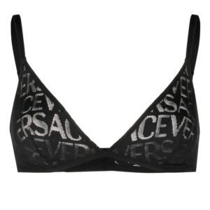 Versace  Allover logo mesh triangle bra