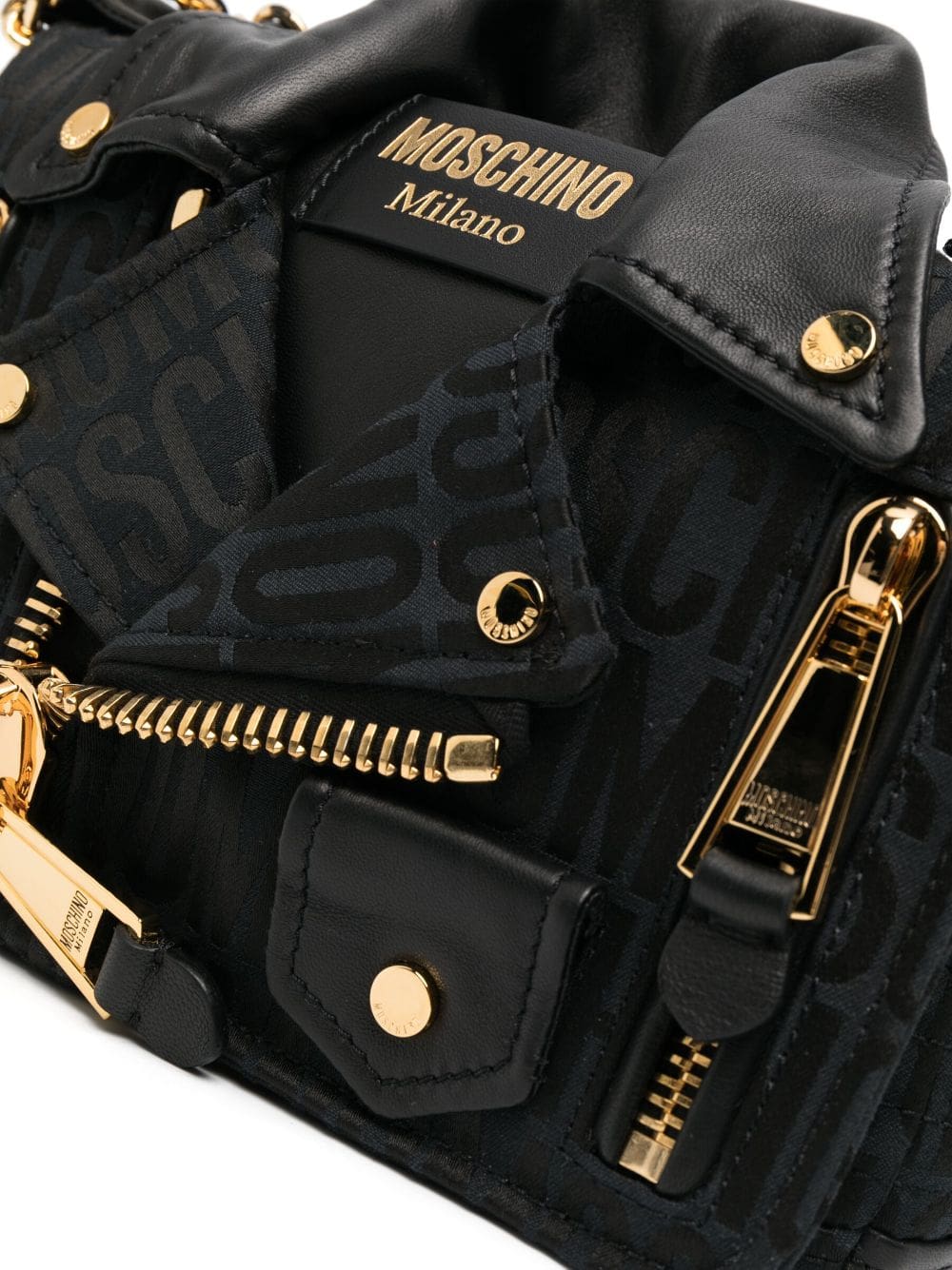 Moschino Biker logo-jacquard shoulder bag - Image 4