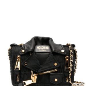 Moschino Biker logo-jacquard shoulder bag