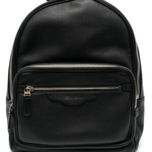 Santoni grained-texture leather backpack