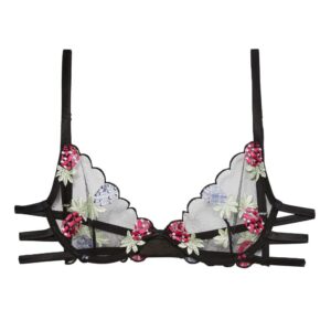 Fleur Du Mal embroidered-pineapple demi bra