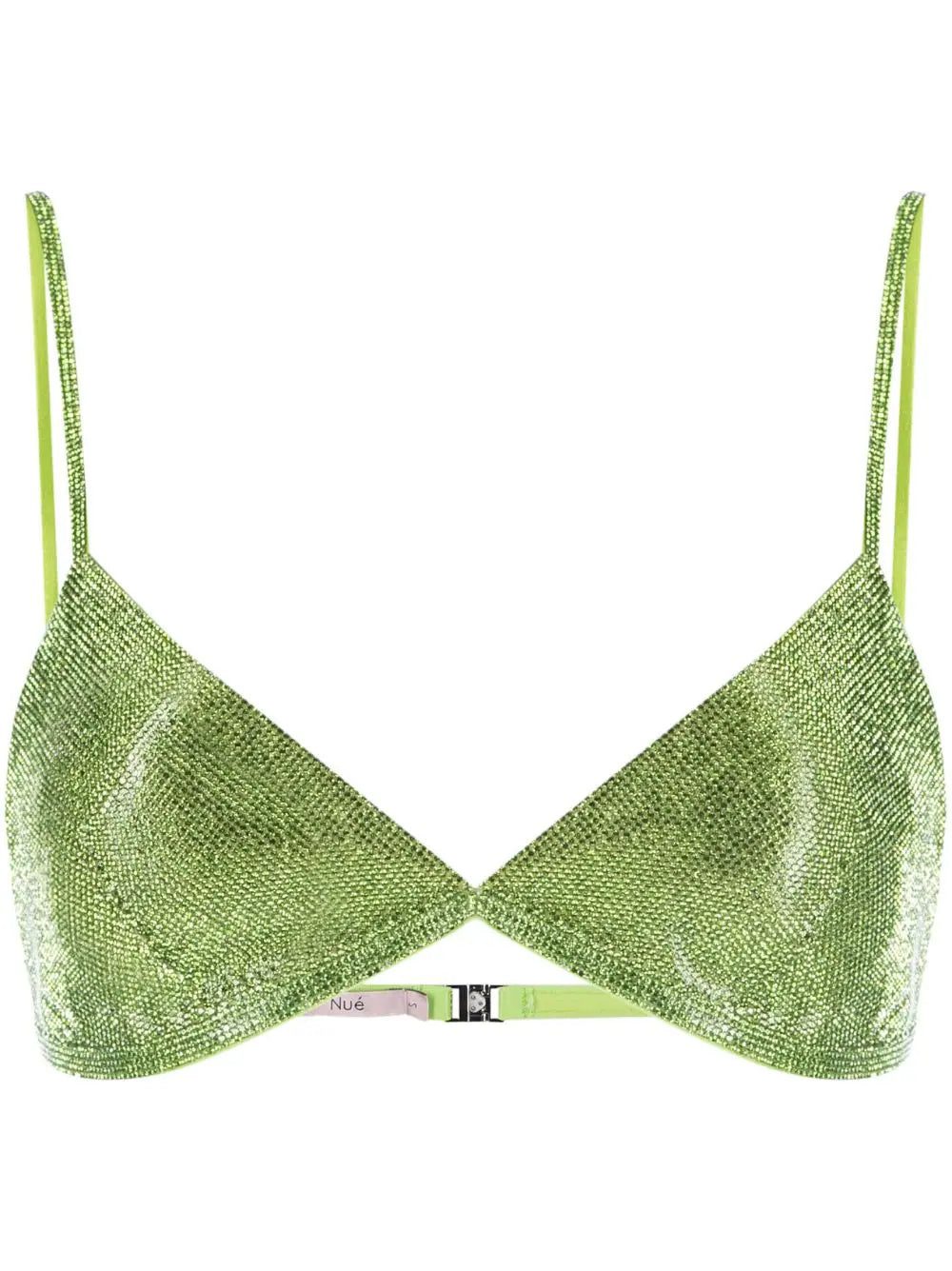 Nuè rhinestone-embellished triangle bra top