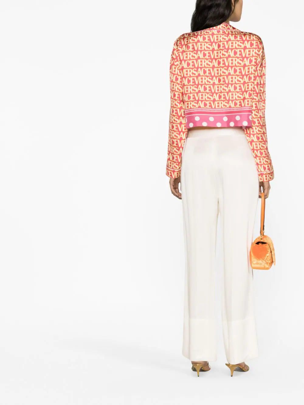 Versace Allover cropped silk shirt - Image 4