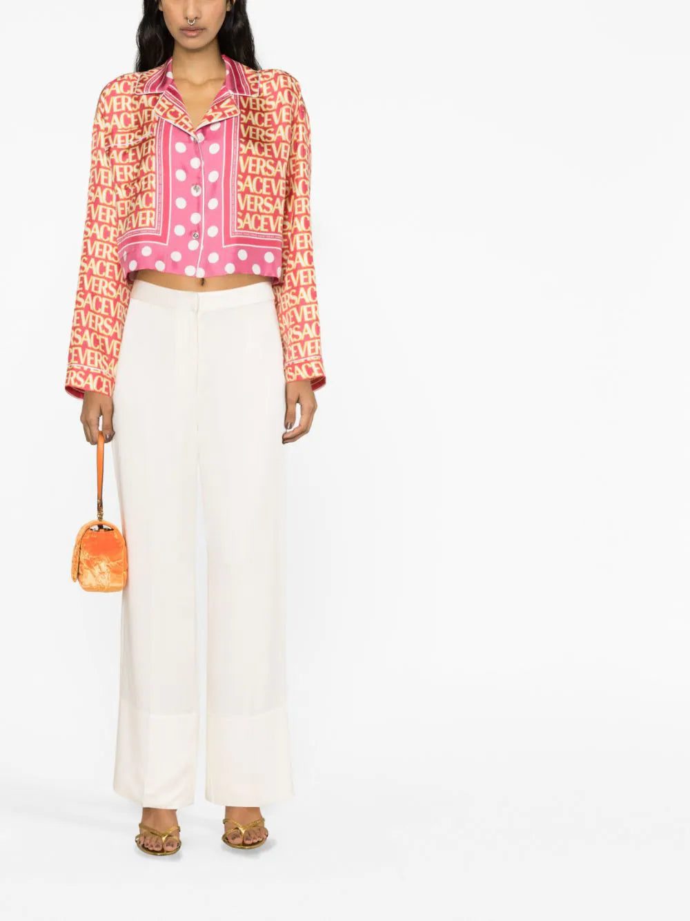 Versace Allover cropped silk shirt - Image 2
