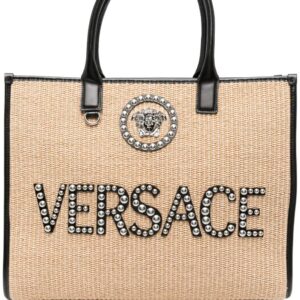 Versace large La Medusa embellished tote bag