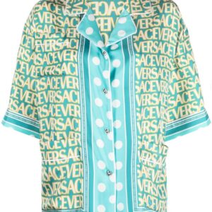 Versace  Allover Polka Dot-print silk shirt