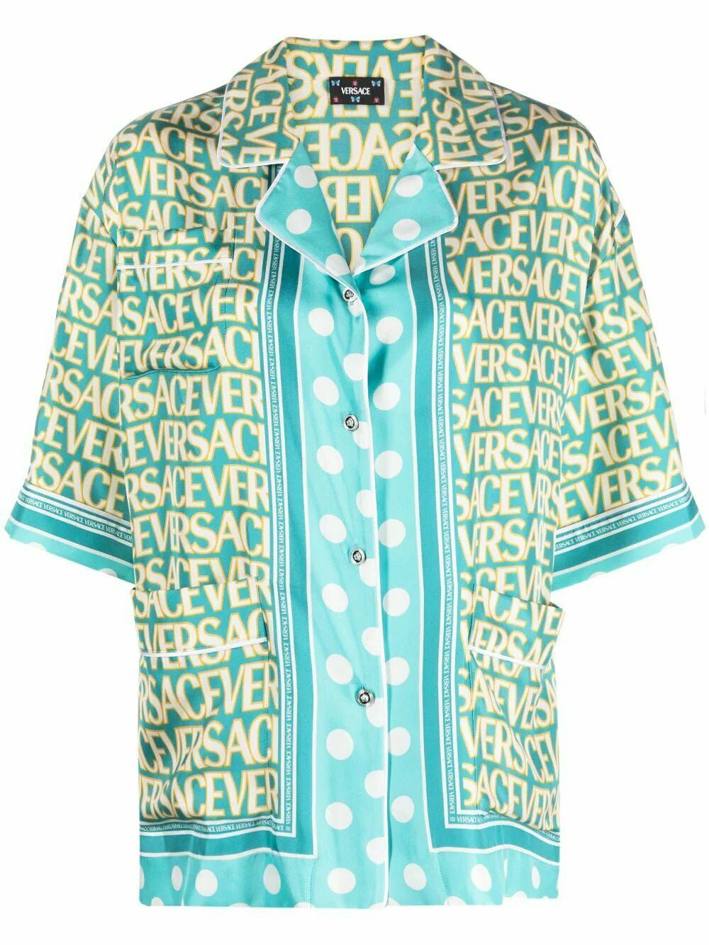 Versace Allover Polka Dot-print silk shirt