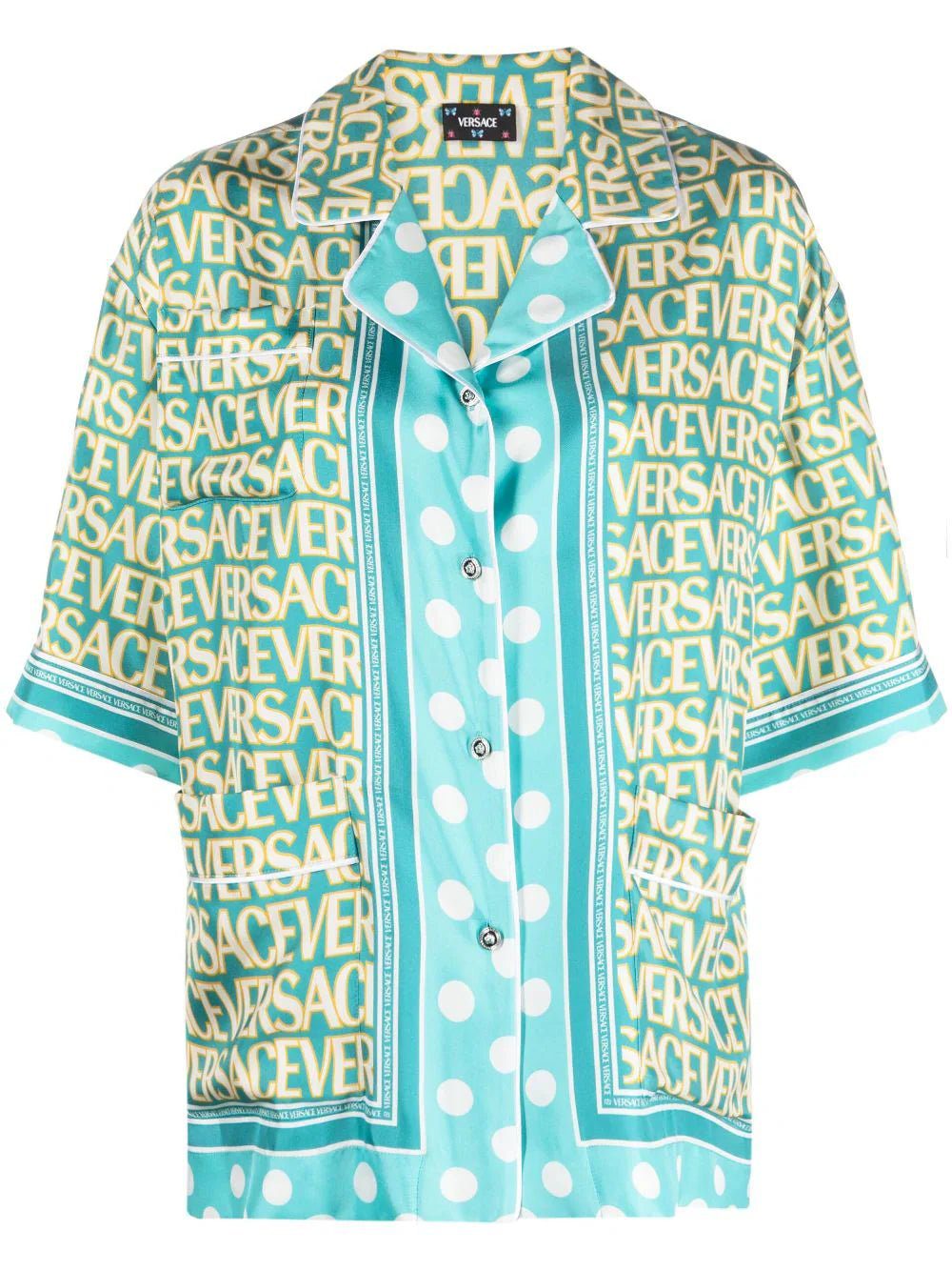 Versace Allover Polka Dot-print silk shirt