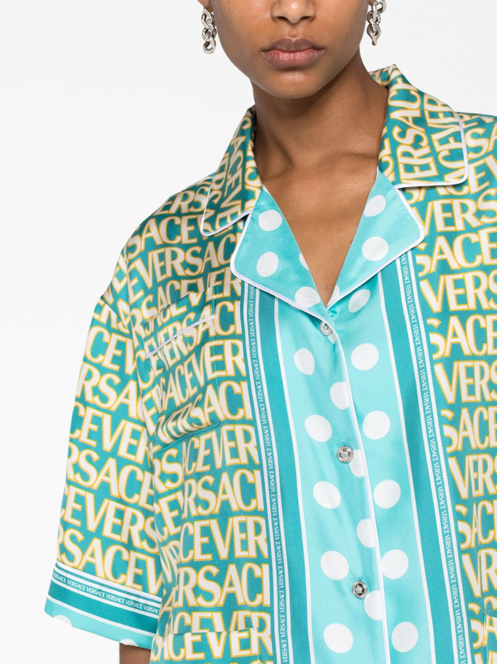 Versace Allover Polka Dot-print silk shirt - Image 3