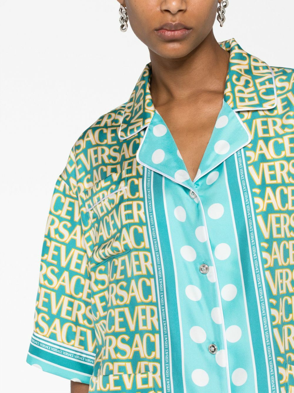 Versace Allover Polka Dot-print silk shirt - Image 3