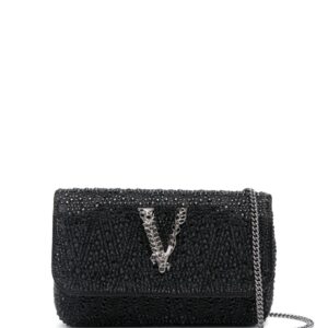Versace Virtus rhinestone-embellished shoulder bag