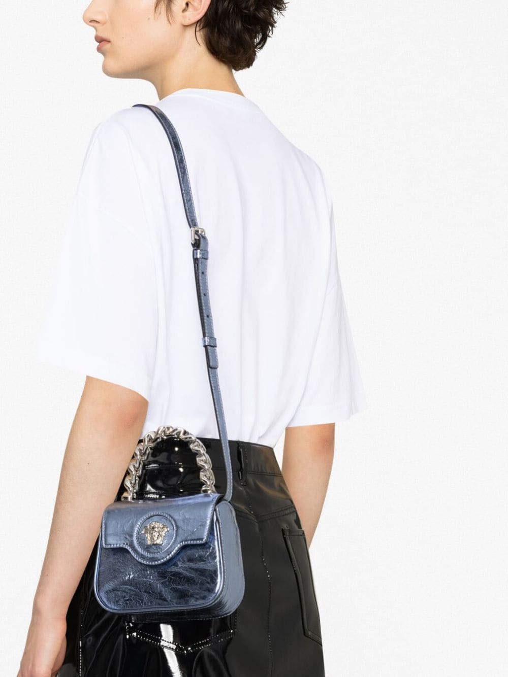 Versace La Medusa metallic leather mini bag - Image 3