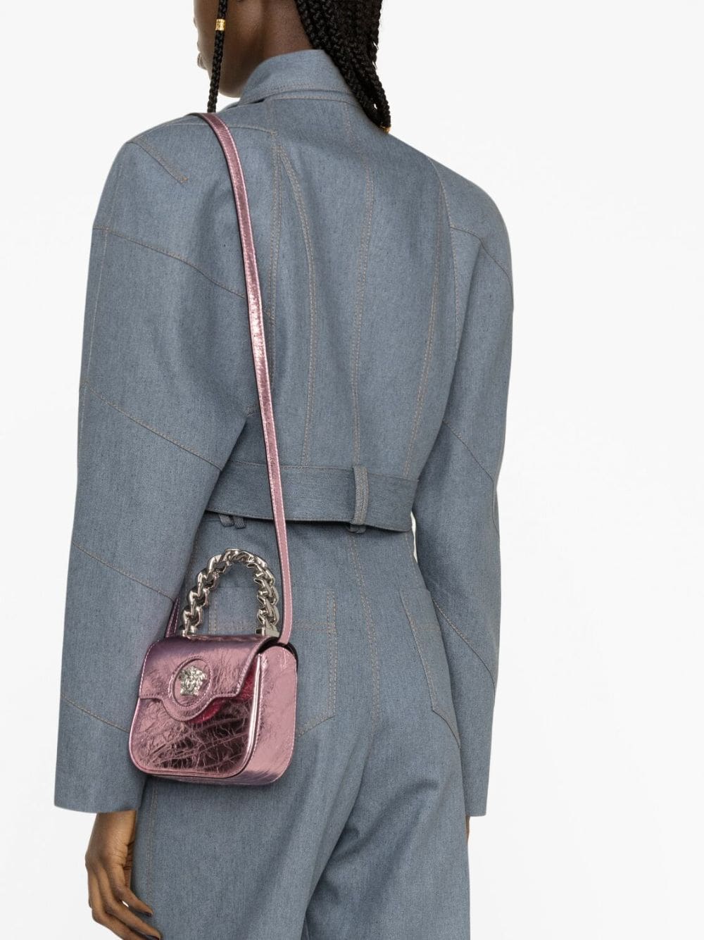 Versace La Medusa metallic leather mini bag - Image 2