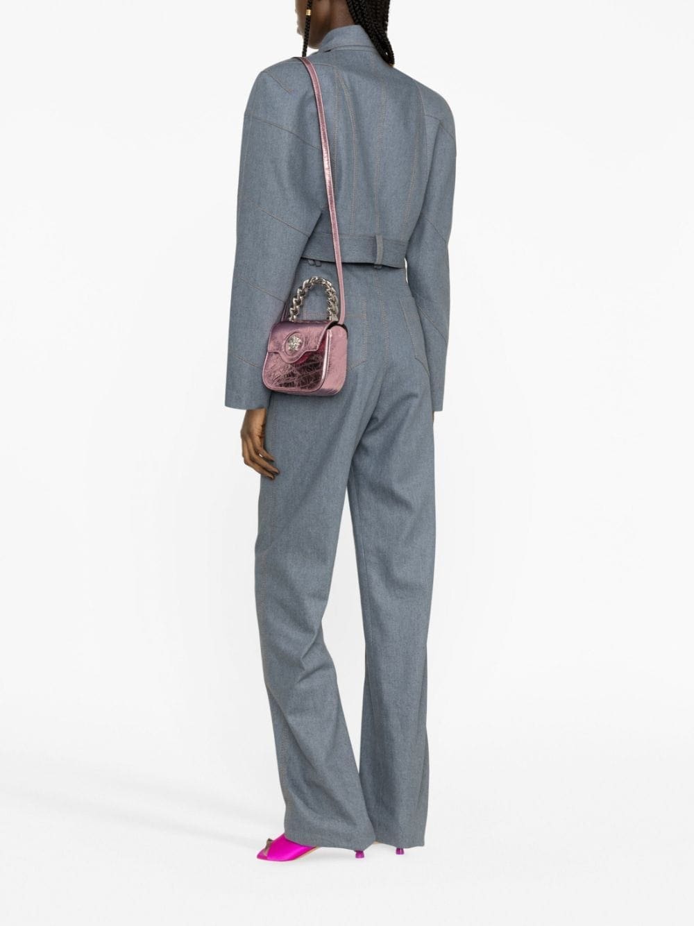 Versace La Medusa metallic leather mini bag