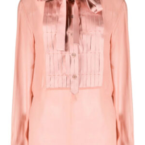 TOM FORD  long-sleeve panelled silk shirt