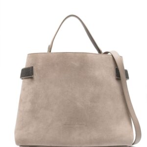 Brunello Cucinelli Monili-detail suede tote bag