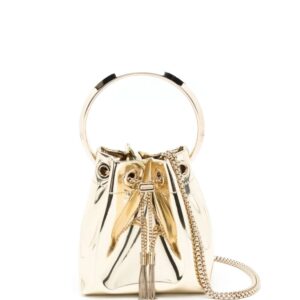 Jimmy Choo Bon Bon metallic mini bucket bag