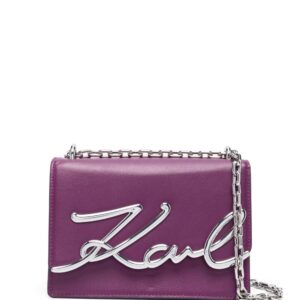Karl Lagerfeld logo-plaque leather shoulder bag