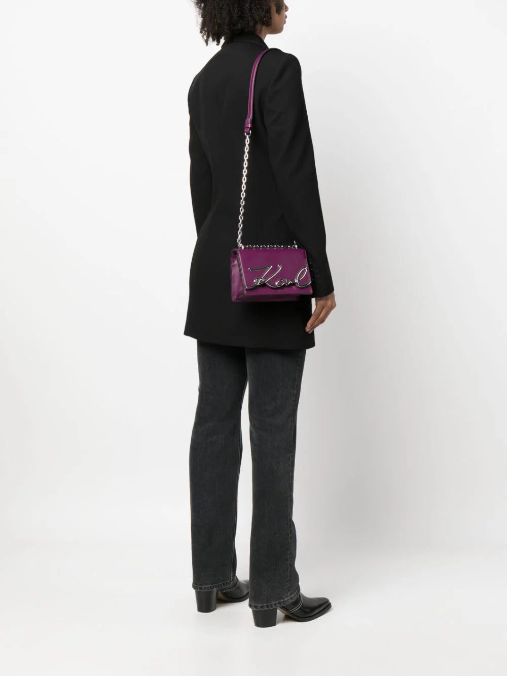 Karl Lagerfeld logo-plaque leather shoulder bag - Image 2