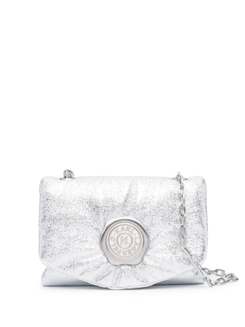 Karl Lagerfeld K/Stamp metallic shoulder bag