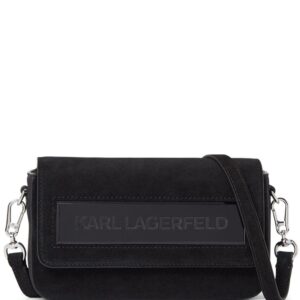 Karl Lagerfeld IKON/K small-flap suede shoulder bag