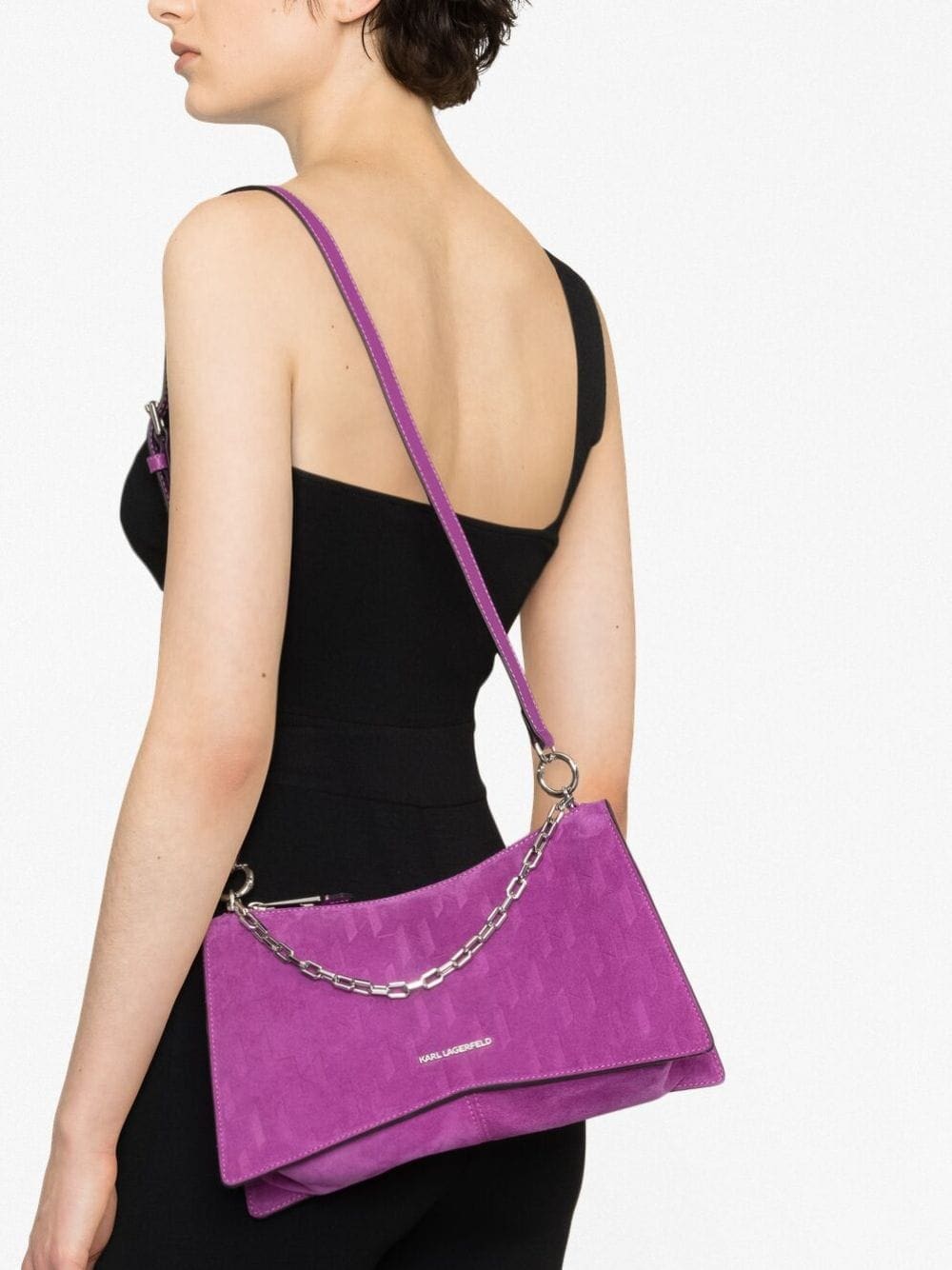 Karl Lagerfeld K/Seven Element suede shoulder bag - Image 3