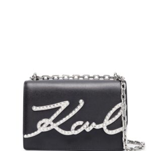 Karl Lagerfeld K/Signature leather shoulder bag