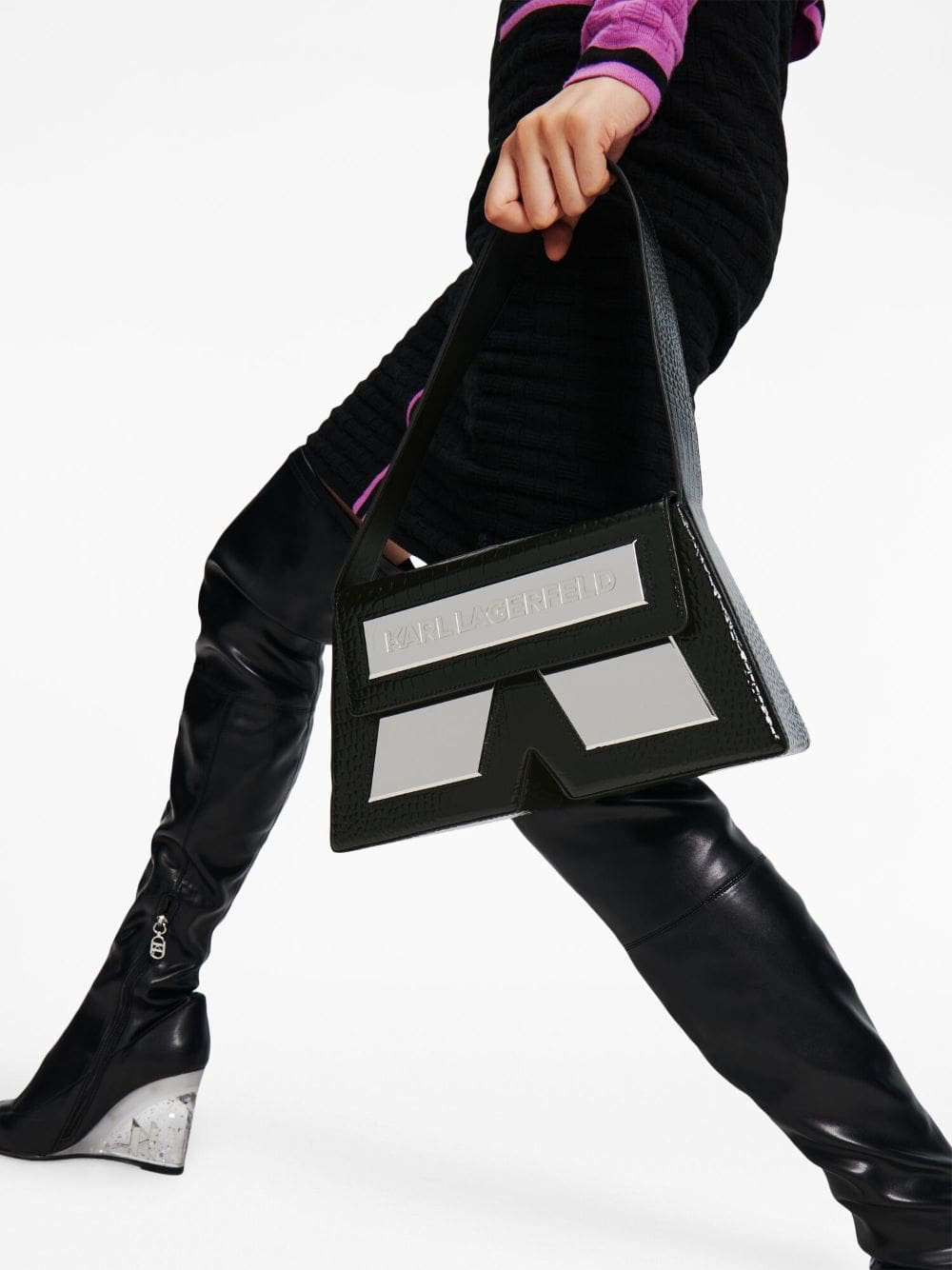 Karl Lagerfeld IKON/K crocodile-effect shoulder bag - Image 2