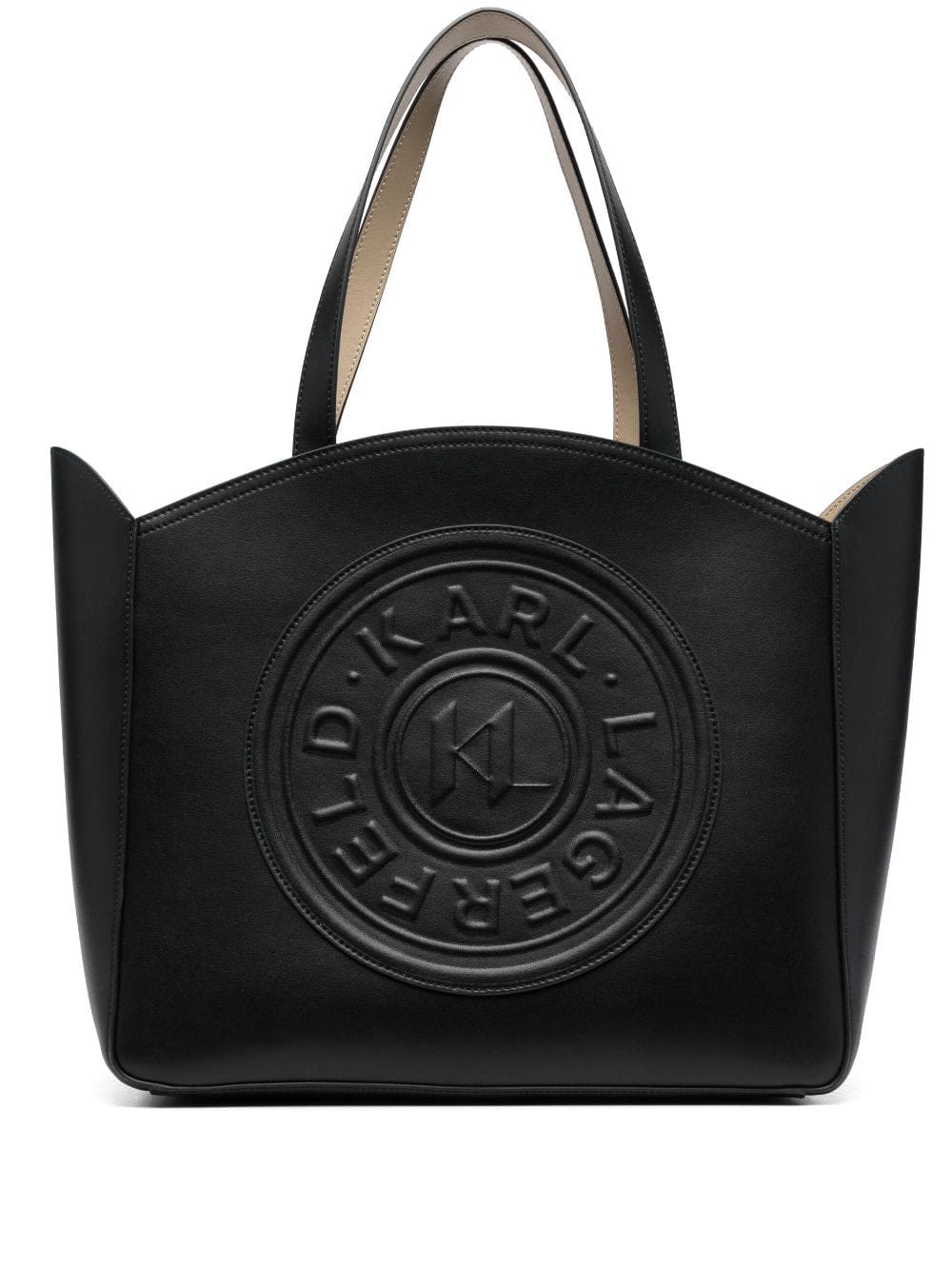 Karl Lagerfeld large K/Circle debossed-logo tote bag