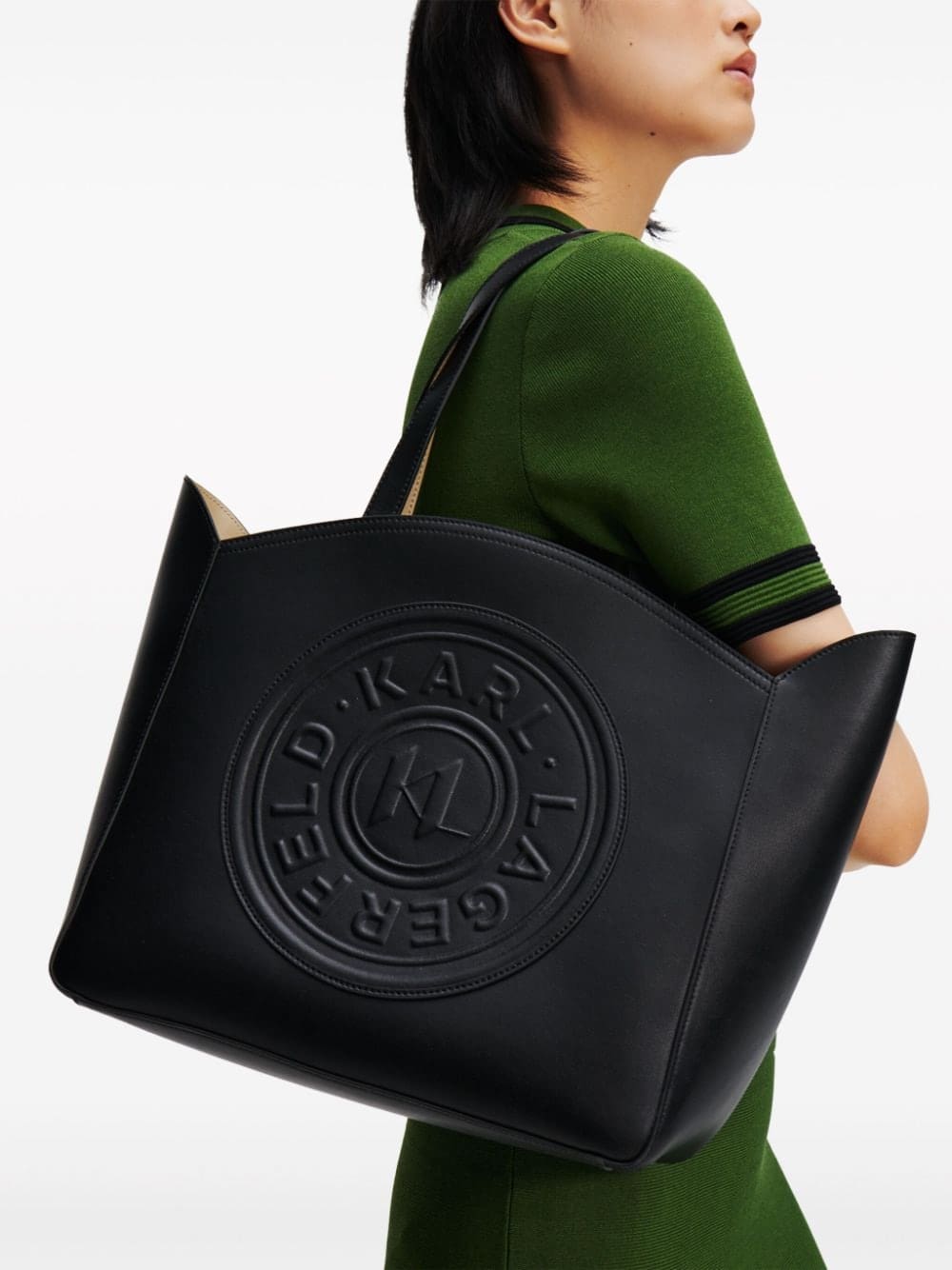 Karl Lagerfeld large K/Circle debossed-logo tote bag - Image 2