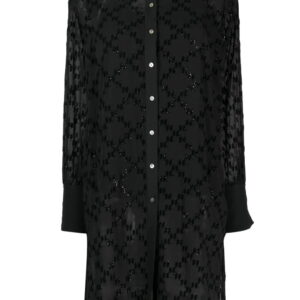 Karl Lagerfeld  monogram-jacquard glitter-detail shirt