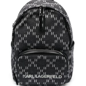 Karl Lagerfeld monogram-jacquard logo-plaque backpack